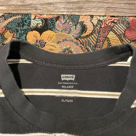 LEVI’S Long Sleeve Striped Tee with Pocket - Mens XL Relaxed - Picture 6 of 8
